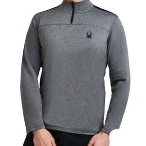 Spyder Quarter Zip Pullover Mens Medium Gray‎ Heather Athletic Performance Top